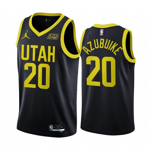 Men's Utah Jazz #20 Udoka Azubuike 2022/23 Black Statement Edition Stitched Basketball Jersey